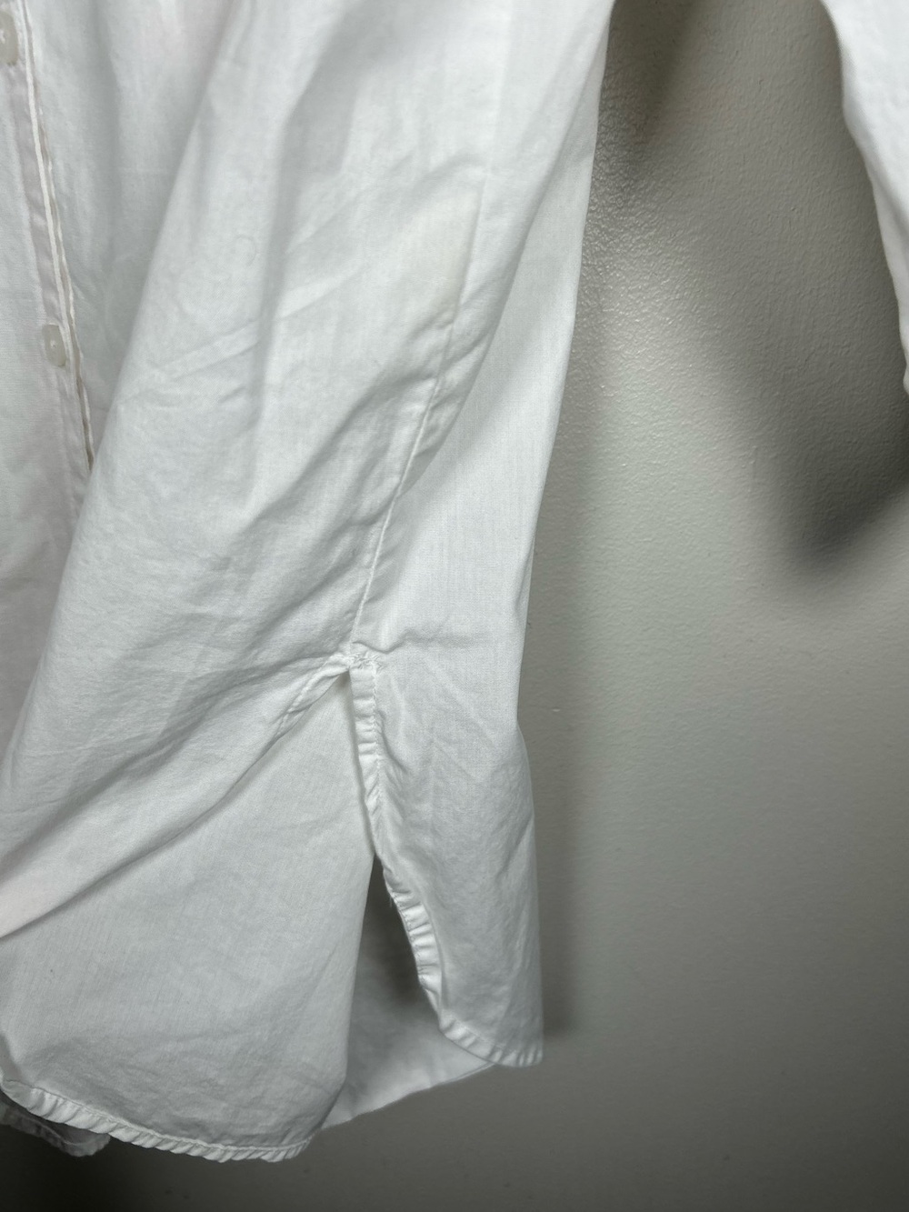 Maeve Anthropologie Poplin Puff Sleeve Button Down 100% Cotton White Shirt - Picture 7 of 15